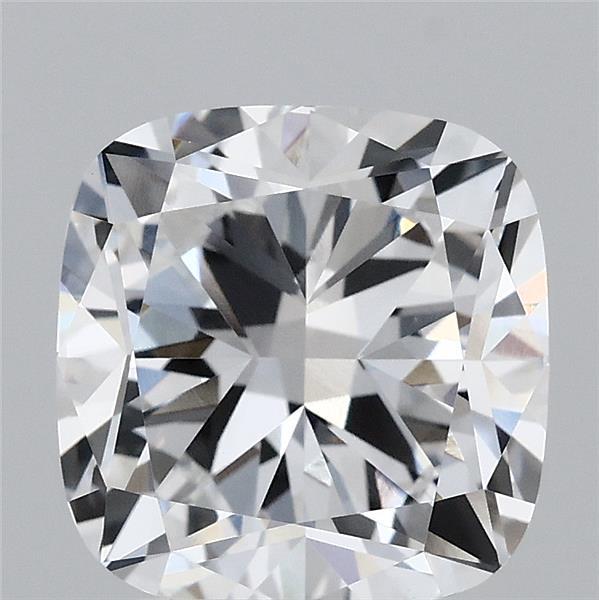 3.26 Carat Square Cushion Lab Grown Diamond, Excellent Polish, D Color, VVS2 Clarity