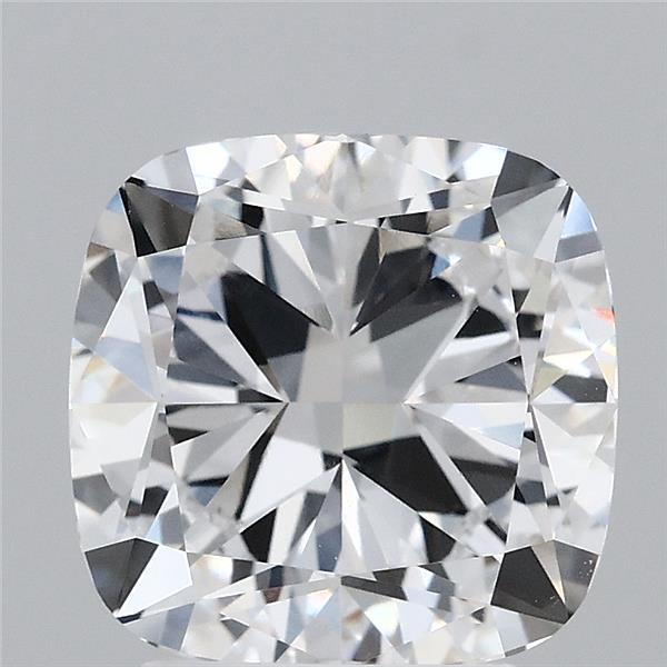 3.27 Carat Square Cushion Lab Grown Diamond, Excellent Polish, D Color, VVS1 Clarity