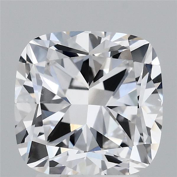 3.30 Carat Square Cushion Lab Grown Diamond, Excellent Polish, D Color, VVS2 Clarity