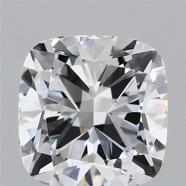 3.35 Carat Square Cushion Lab Grown Diamond, Excellent Polish, D Color, VVS2 Clarity