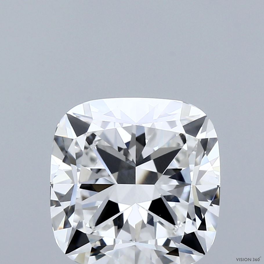 4.01 Carat Square Cushion Lab Grown Diamond, Excellent Polish, E Color, VVS2 Clarity