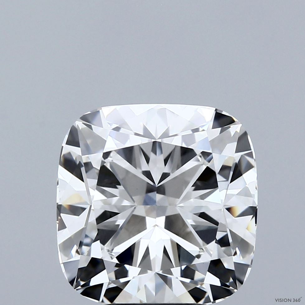 5.24 Carat Square Cushion Lab Grown Diamond, Excellent Polish, F Color, VVS2 Clarity