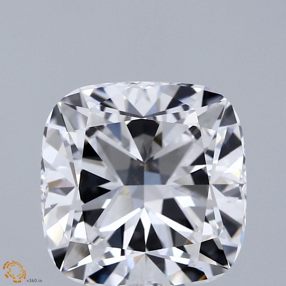 7.06 Carat Square Cushion Lab Grown Diamond, Excellent Polish, E Color, VVS2 Clarity
