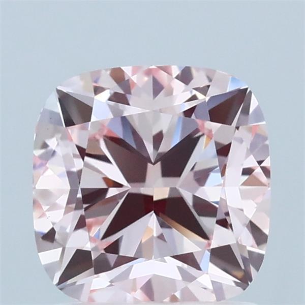 1.62 Carat Square Cushion Lab Grown Diamond, Fancy Intense Pink Color, VS1 Clarity