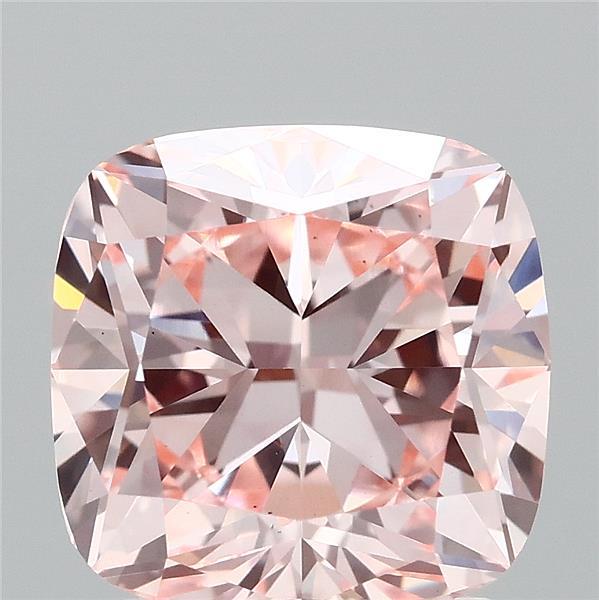 2.05 Carat Square Cushion Lab Grown Diamond, Fancy Intense Pink Color, VS1 Clarity