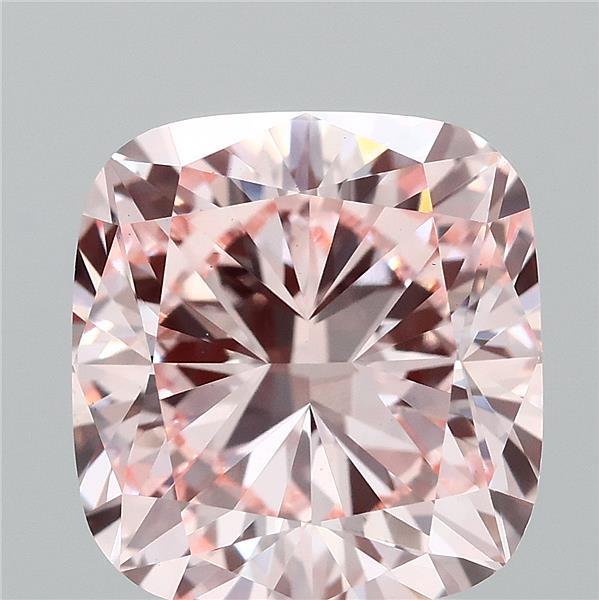 3.01 Carat Square Cushion Lab Grown Diamond, Fancy Intense Pink Color, VS1 Clarity