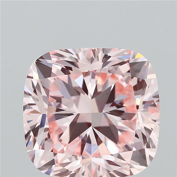 3.00 Carat Square Cushion Lab Grown Diamond, Fancy Intense Pink Color, VS1 Clarity