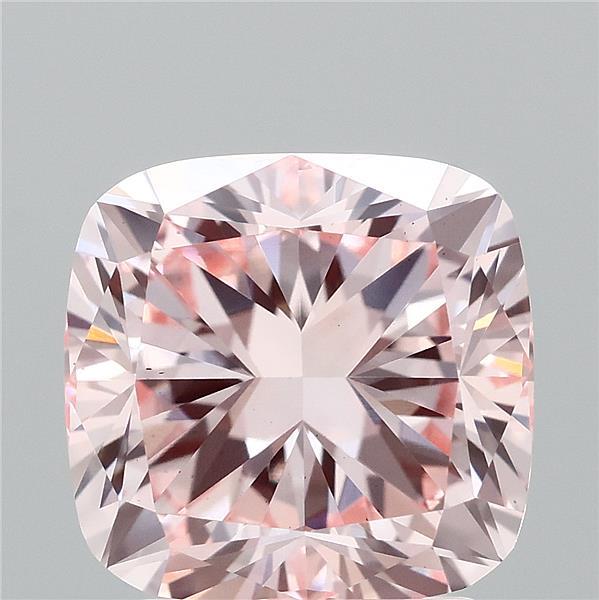 2.67 Carat Square Cushion Lab Grown Diamond, Fancy Intense Pink Color, VS1 Clarity