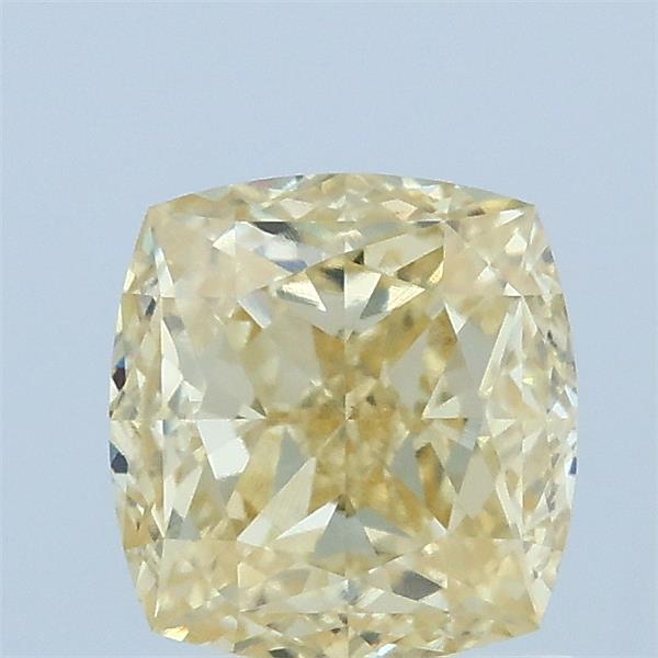 1.51 Carat Square Cushion Lab Grown Diamond, Fancy Yellow Color, VVS2 Clarity