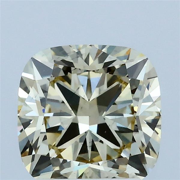 2.06 Carat Square Cushion Lab Grown Diamond, Fancy Light Yellow Color, VS2 Clarity