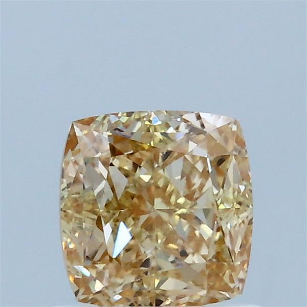 1.05 Carat Square Cushion Lab Grown Diamond, Fancy Light Brownish Yellow Color, VS1 Clarity