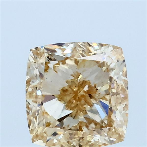 1.52 Carat Square Cushion Lab Grown Diamond, Light Yellow Color, VS2 Clarity