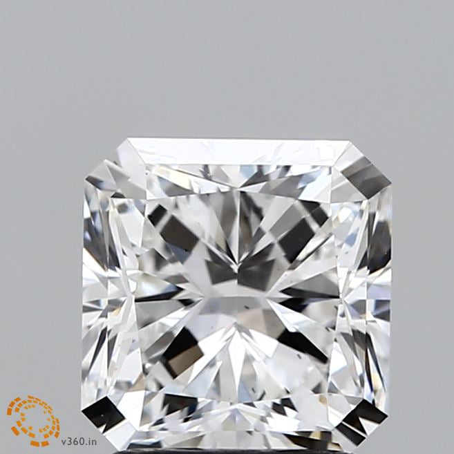 2.01 Carat Square Radiant Lab Grown Diamond, Excellent Polish, E Color, VS2 Clarity
