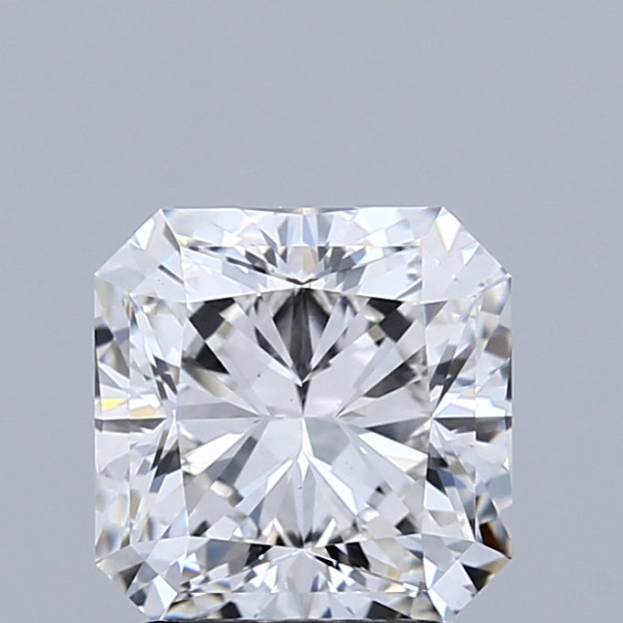 2.09 Carat Square Radiant Lab Grown Diamond, Excellent Polish, E Color, VS1 Clarity