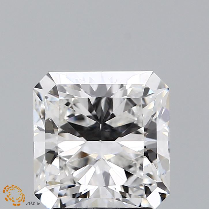 2.56 Carat Square Radiant Lab Grown Diamond, Excellent Polish, E Color, VS1 Clarity