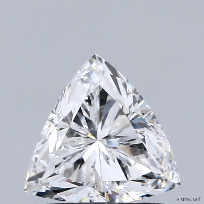 0.76 Carat Triangular Lab Grown Diamond, Very Good Polish, D Color, VVS2 Clarity
