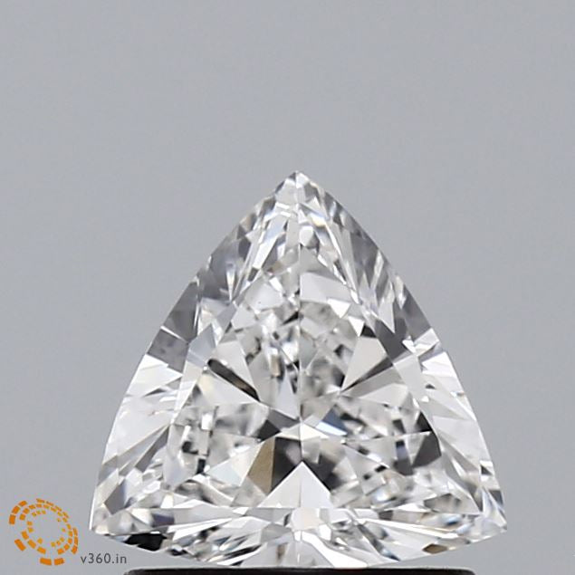 0.87 Carat Triangular Lab Grown Diamond, Very Good Polish, E Color, VVS2 Clarity