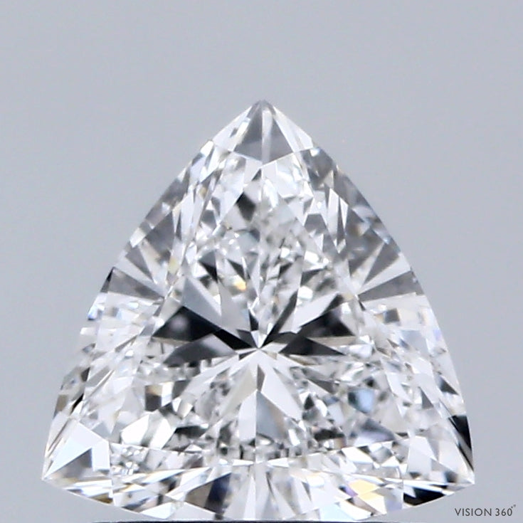 1.02 Carat Triangular Lab Grown Diamond, Excellent Polish, D Color, VS1 Clarity