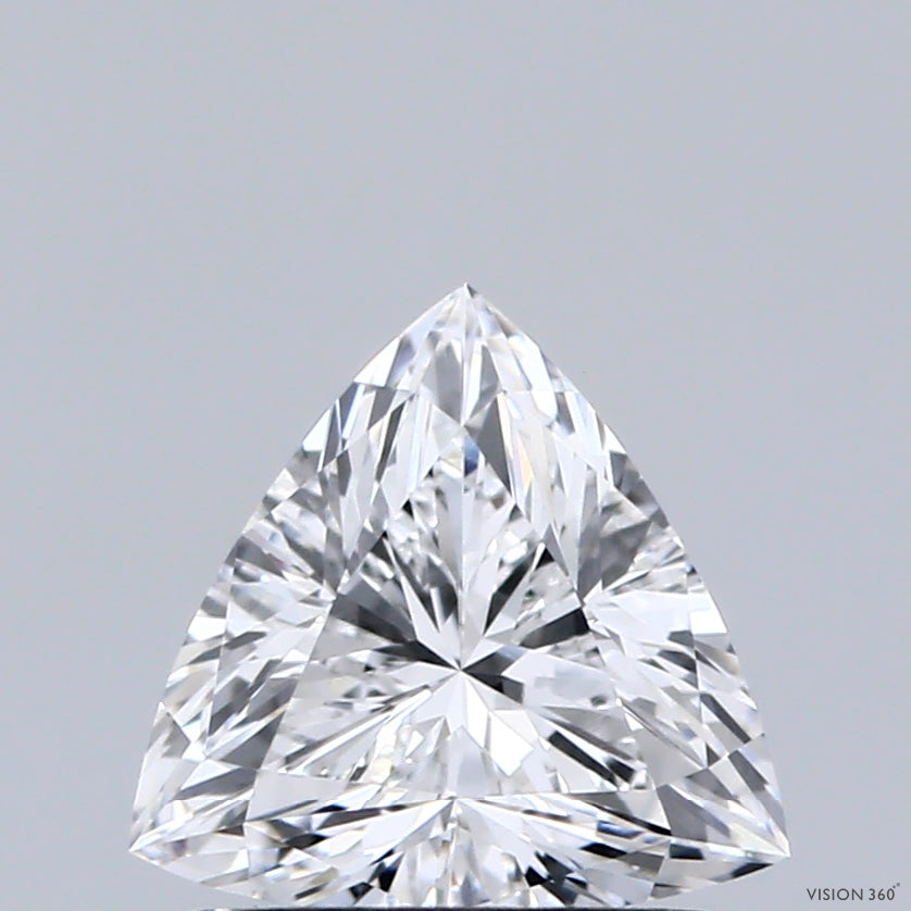 1.02 Carat Triangular Lab Grown Diamond, Excellent Polish, D Color, VVS2 Clarity