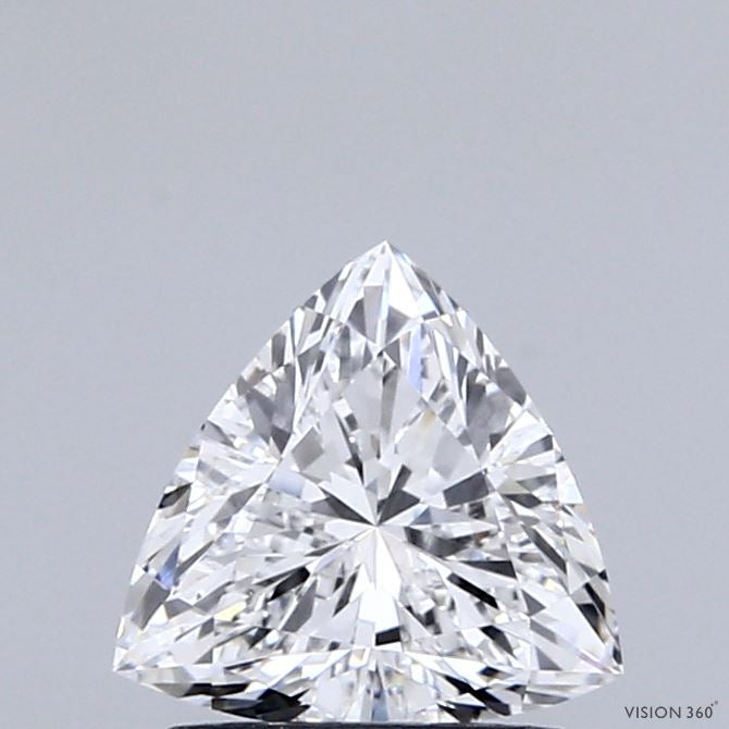 1.02 Carat Triangular Lab Grown Diamond, Excellent Polish, D Color, VVS2 Clarity