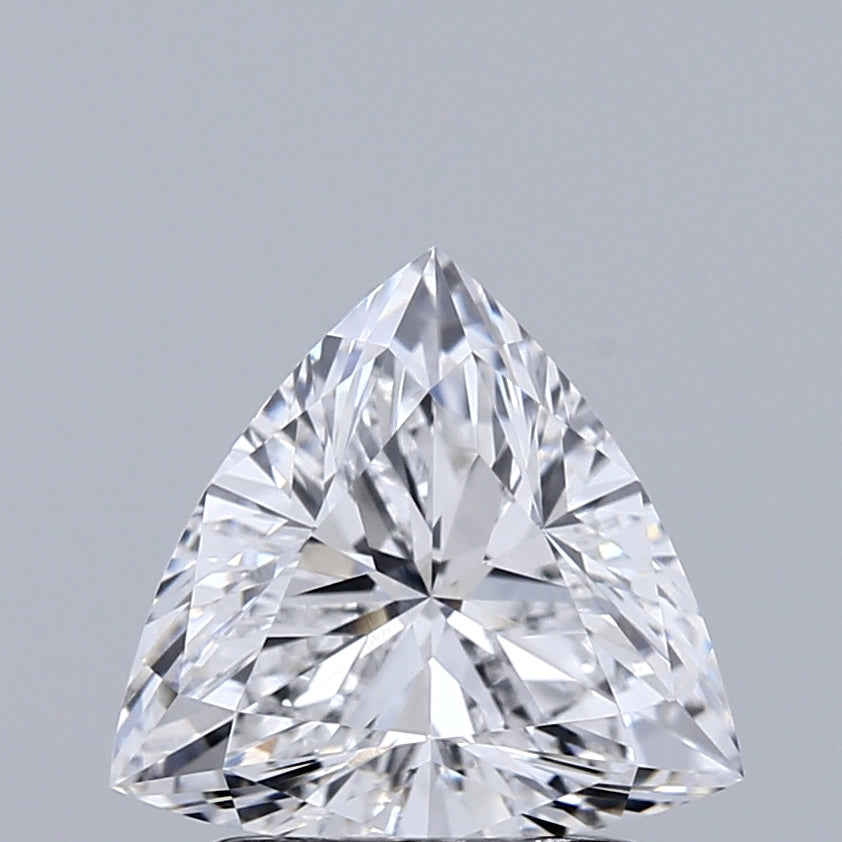 1.37 Carat Triangular Lab Grown Diamond, Excellent Polish, D Color, VVS2 Clarity