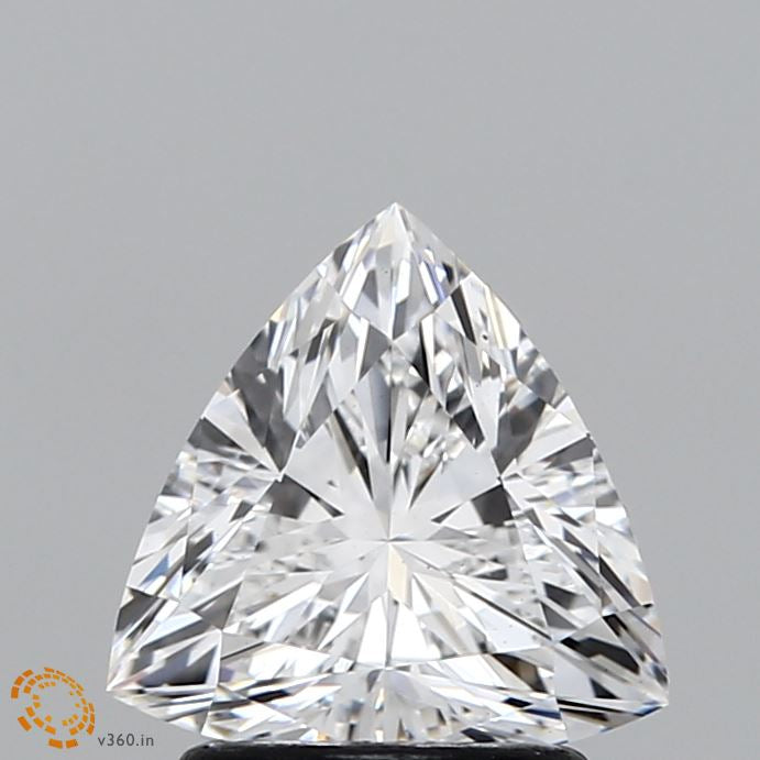 1.50 Carat Triangular Lab Grown Diamond, Excellent Cut, E Color, VS2 Clarity