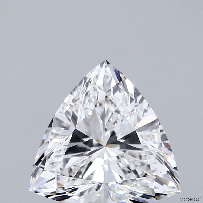 3.00 Carat Triangular Lab Grown Diamond, Excellent Polish, E Color, VS1 Clarity