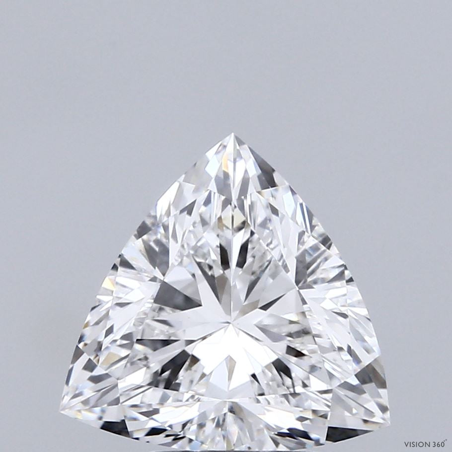 3.08 Carat Triangular Lab Grown Diamond, Excellent Polish, D Color, VVS2 Clarity