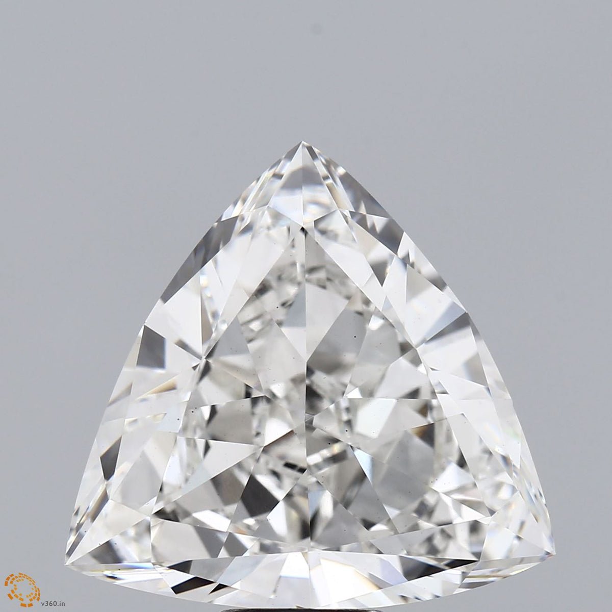 9.61 Carat Triangular Lab Grown Diamond, Excellent Polish, F Color, VVS2 Clarity