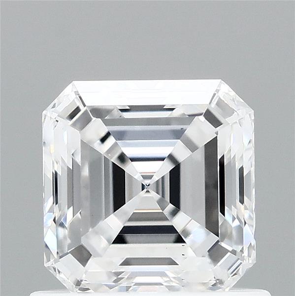 0.88 Carat Asscher Lab Grown Diamond, Excellent Polish, D Color, VS1 Clarity