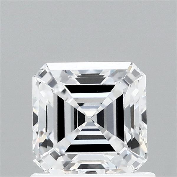 0.96 Carat Asscher Lab Grown Diamond, Excellent Polish, D Color, VVS2 Clarity