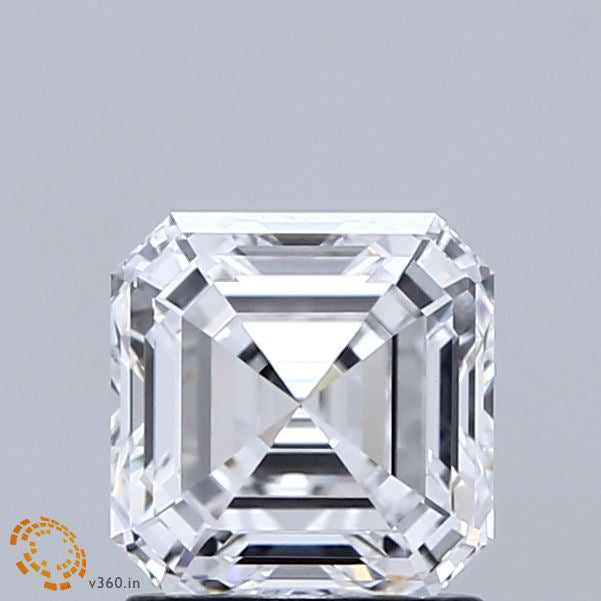 1.47 Carat Asscher Lab Grown Diamond, Excellent Polish, D Color, VVS2 Clarity