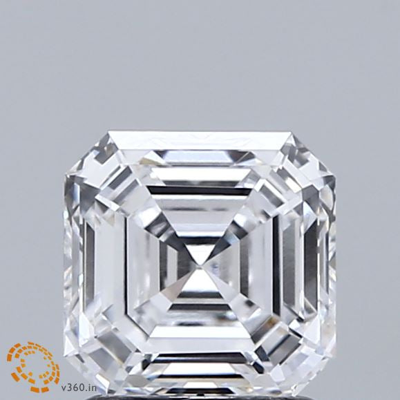 1.50 Carat Asscher Lab Grown Diamond, Excellent Polish, D Color, VVS2 Clarity