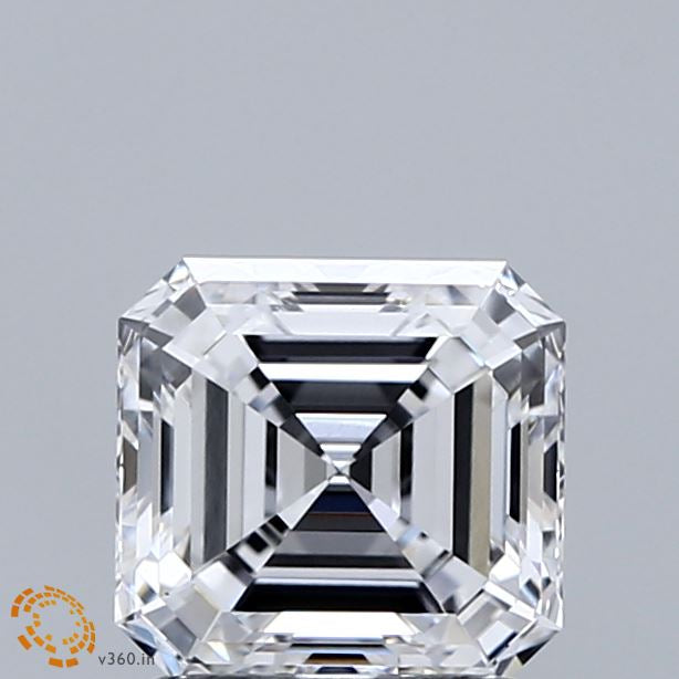 1.51 Carat Asscher Lab Grown Diamond, Excellent Polish, D Color, VVS2 Clarity