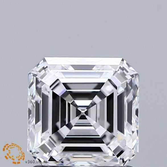 1.52 Carat Asscher Lab Grown Diamond, Excellent Polish, D Color, VVS1 Clarity