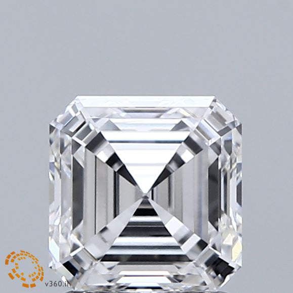 1.53 Carat Asscher Lab Grown Diamond, Excellent Polish, E Color, VVS2 Clarity