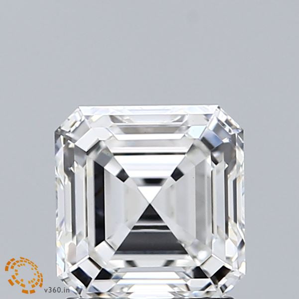 1.57 Carat Asscher Lab Grown Diamond, Excellent Polish, F Color, VS1 Clarity