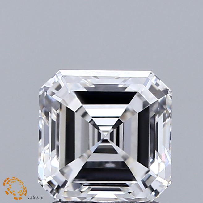 1.94 Carat Asscher Lab Grown Diamond, Excellent Polish, E Color, VVS1 Clarity