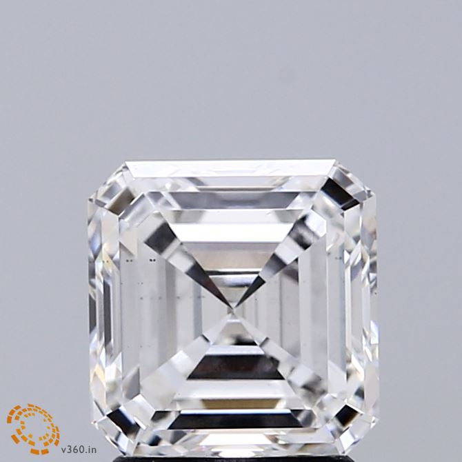 2.00 Carat Asscher Lab Grown Diamond, Excellent Polish, F Color, VS2 Clarity