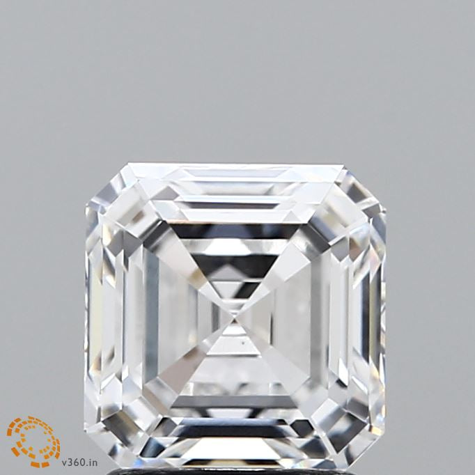 2.01 Carat Asscher Lab Grown Diamond, Excellent Polish, D Color, VS1 Clarity
