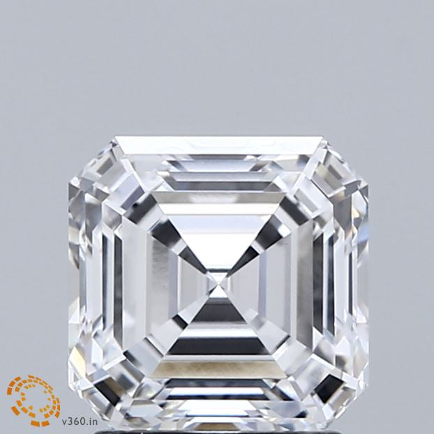 2.01 Carat Asscher Lab Grown Diamond, Excellent Polish, D Color, VVS2 Clarity