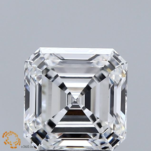 2.01 Carat Asscher Lab Grown Diamond, Excellent Polish, E Color, VVS2 Clarity