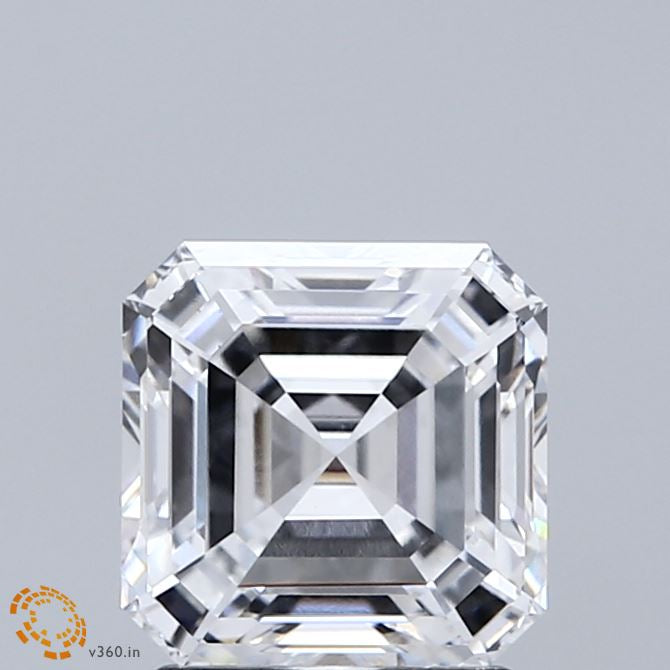 2.02 Carat Asscher Lab Grown Diamond, Excellent Polish, D Color, VS1 Clarity