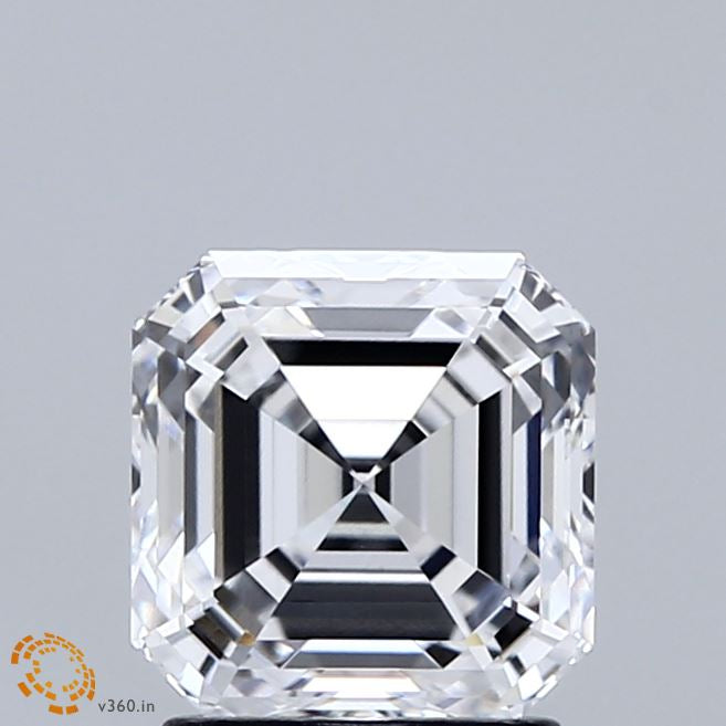 2.02 Carat Asscher Lab Grown Diamond, Excellent Polish, D Color, VVS2 Clarity