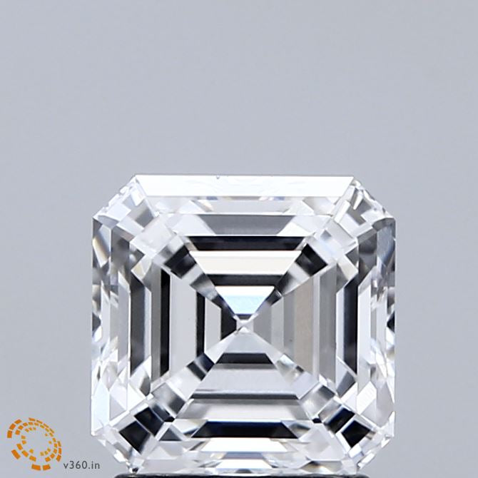 2.03 Carat Asscher Lab Grown Diamond, Excellent Polish, D Color, VVS2 Clarity