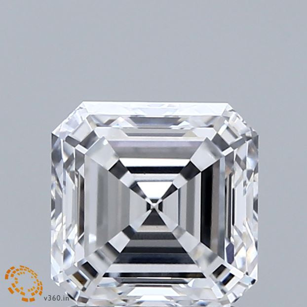 2.06 Carat Asscher Lab Grown Diamond, Excellent Polish, D Color, VS1 Clarity