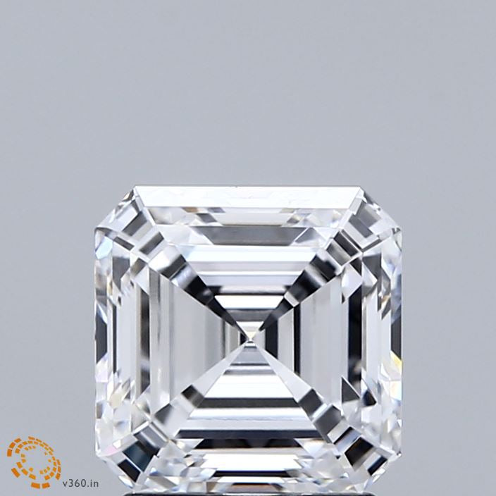 2.06 Carat Asscher Lab Grown Diamond, Excellent Polish, D Color, VVS2 Clarity