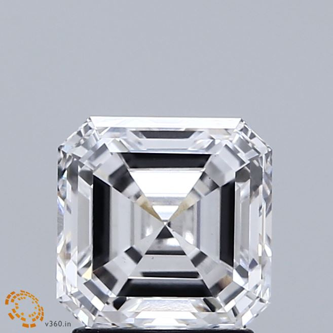 2.07 Carat Asscher Lab Grown Diamond, Excellent Polish, E Color, VS1 Clarity