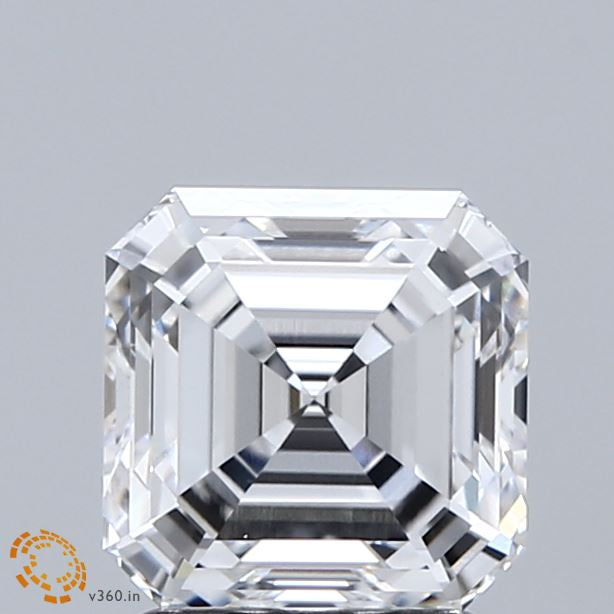 2.08 Carat Asscher Lab Grown Diamond, Excellent Polish, E Color, VVS2 Clarity