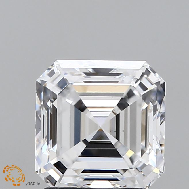 2.11 Carat Asscher Lab Grown Diamond, Excellent Polish, D Color, VS1 Clarity
